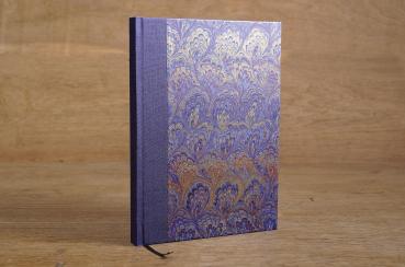 Preview: Grün marmoriertes Schreibbuch aus der Manufaktur in Dortmund